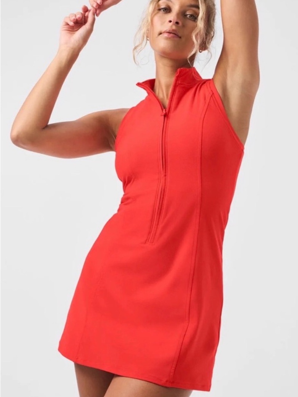 ALO Yoga Carefree Sleeveless Dress Red Hot Summer XS LN